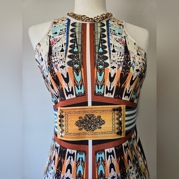 Clover Canyon Havana Racerback Geometric Print Midi Dress. Size Medium - Picture 3 of 10